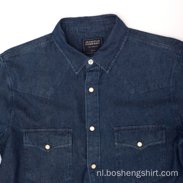 Denim herfstshirt met lange mouwen